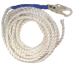 FallTech 8200T Premium Polyester Rope with 1 Snap Hook and Taped-End