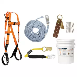 FallTech 8593C Roofer's Kit with Hinged Reusable Anchor