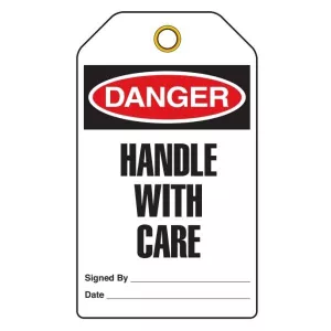 Incom 1055 Tag Danger "Handle with Care"