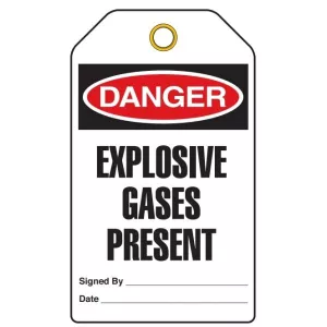 Incom 1067 Tag Danger "Explosive Gases Present"