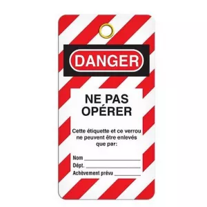 Incom 33010 Lockout Tag "Danger Ne Pas Operer"