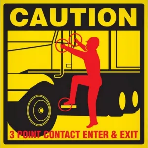 Incom DEC111 Vehicle Safety Decal "Caution 3 Point Contact"