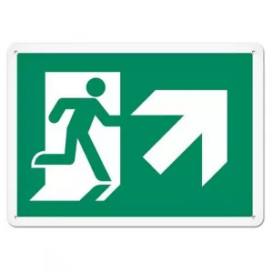 Incom DFS121P Sign Fire, Exit Up Right, 10" x 14"
