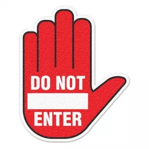 Incom FS1002V Do Not Enter Hand Shape Floor Sign