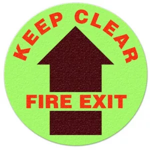 Incom FS1018GL Keep Clear Fire Exit Glow Floor Sign