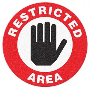 Incom FS1025V Restricted Area Floor Sign