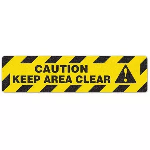 Incom FS3003V Floor Sign "Caution Keep Area Clear", 6" x 24"