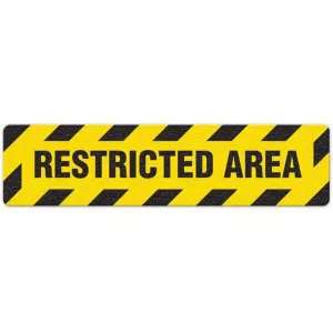 Incom FS3008V Floor Sign "Restricted Area", 6" x 24"