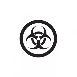 Incom GHS1312 Biohazard Label, 1" Diameter
