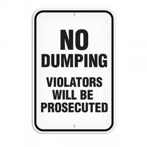 Incom PSS1029R Parking Sign "No Dumping Violators"
