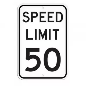 Incom PSS1041R Parking Sign "Speed Limit 50"