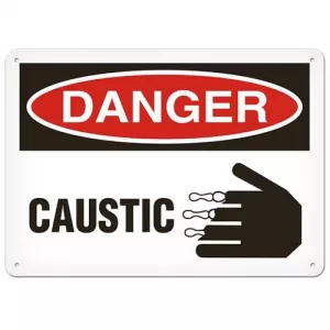 Incom SA1064V Sign Danger "Caustic", 7" x 10", Adhesive Vinyl