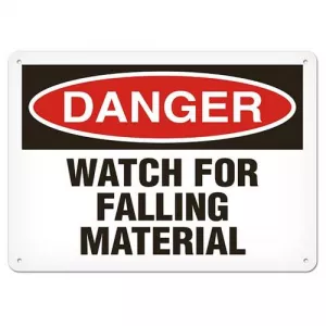 Incom SA1149A Sign Danger "Watch for Falling Material", 7" x 10"