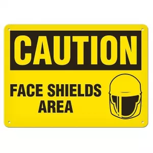 Incom SA2021AL Caution Sign "Face Shields Area" 7" x 10"