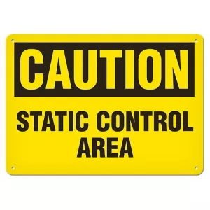 Incom SA2038A Caution Sign "Static Control Area" 7" x 10"