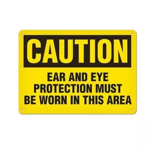 Incom SA2065V Caution Sign "Ear Protection" 7" x 10" VynMark
