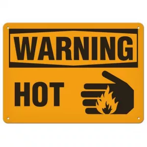 Incom SA3024P Sign Warning "Hot", 7" x 10", Semi-Rigid Plastic