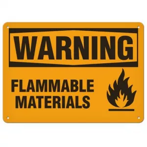 Incom SA3028V Sign Warning "Flammable Materials", 7" x 10"