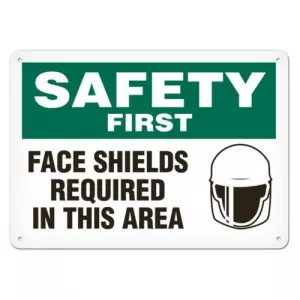 Incom SA5014P Sign Safety "Face Shields Required in This Area"