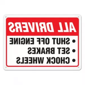 Incom SA5073A Sign "All Drivers Shut Off Engine", Reverse Image