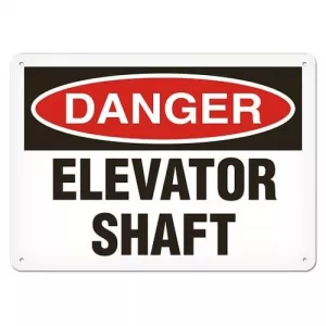 Incom SC1095V Sign Danger "Elevator Shaft", 14" x 20"