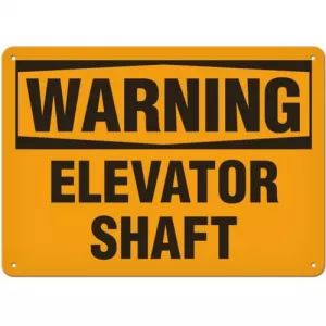 Incom SC3047A Sign "Warning - Elevator Shaft", Aluminum