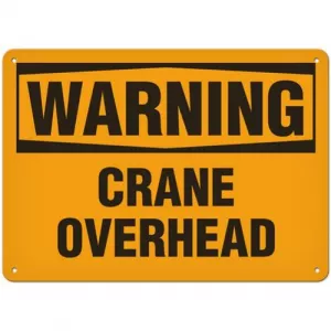 Incom SC3052A Sign "Warning - Crane Overhead", 14" x 20"