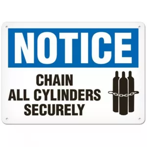 Incom SC4014A Sign "Notice - Chain All Cylinders Securely"