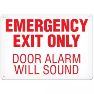 Incom SC5083AL Sign "Emergency Exit Only Door Alarm Will Sound"
