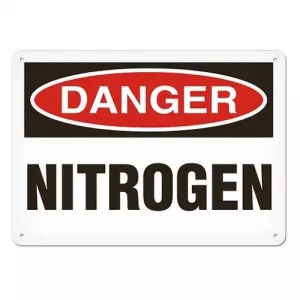 Incom SS1049P Sign Danger "Nitrogen", 10" x 14"