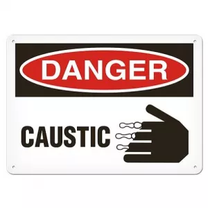 Incom SS1064A Sign "DANGER - Caustic" (10" x 14")
