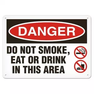 Incom SS1077A Sign "DANGER - Do Not Smoke In This Area"