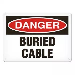 Incom SS1106A Sign "DANGER - Buried Cable" (10" x 14")