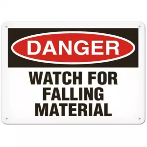 Incom SS1149A Sign "Danger - Watch for Falling Material"