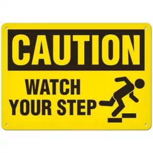 Incom SS2004P Sign "Caution - Watch Your Step", 10" x 14"