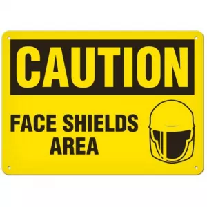 Incom SS2021A Sign "Caution - Face Shields Area", 10" x 14"