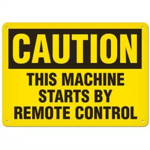 Incom SS2032AL Sign "Caution - This Machine Starts By Remote..."