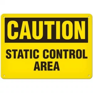 Incom SS2038A Sign "Caution - Static Control Area", 10" x 14"