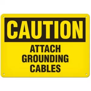 Incom SS2040P Sign "Caution - Attach Grounding Cables"