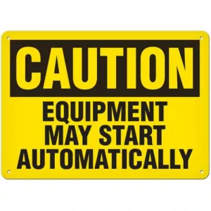 Incom SS2054A Sign "Caution - Equipment May Start Automatic..."