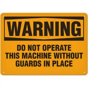 Incom SS3021AL Sign Warning "Operate This Machine without ..."