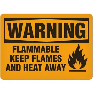 Incom SS3029V Sign Warning "Flammable Keep Flames And Heat ..."
