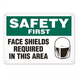 Incom SS5014P Sign "Safety First - Face Shields Reqired"