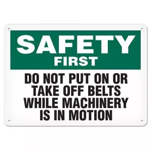 Incom SS5027V Sign "Safety First - Do Not Put On"