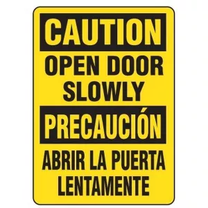 Incom SS6512P Safety Sign Caution "Open Door Slowly"