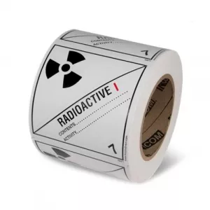 Incom TA71P 4" x 4" Paper Safety Label: "Radioactive 7"