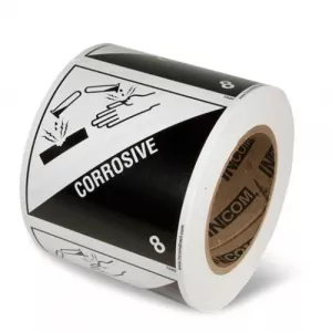 Incom TA80P 4" x 4" Paper Label: "Corrosive 8"