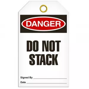 Incom TG1049RP Tag "Danger - Do Not Stack", 3.375" x 5.75"