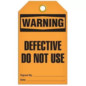 Incom TG4001RP Tag "Warning - Defective Do Not Use"