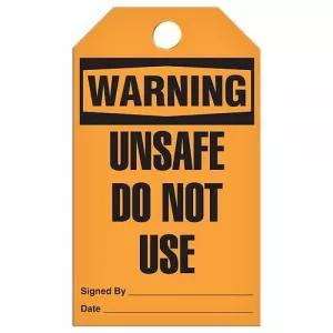 Incom TG4006PT Tag "Warning - Unsafe Do Not Use"